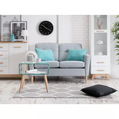 Zweisitzer-Sofa GANI - grau/buche