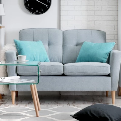 Zweisitzer-Sofa GANI - grau/buche