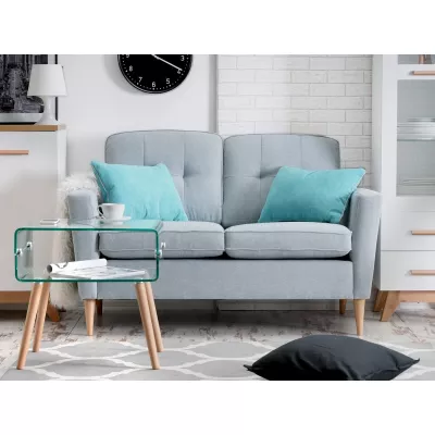 Zweisitzer-Sofa GANI - grau/buche