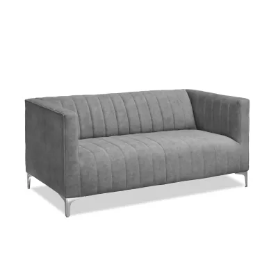 Zweisitzer-Sofa ALANZO – grau/chrom