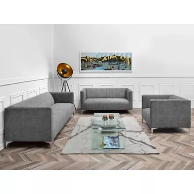 Zweisitzer-Sofa ALANZO – grau/chrom