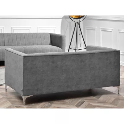 Zweisitzer-Sofa ALANZO – grau/chrom