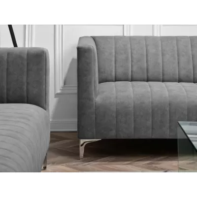 Zweisitzer-Sofa ALANZO – grau/chrom