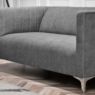 Zweisitzer-Sofa ALANZO – grau/chrom