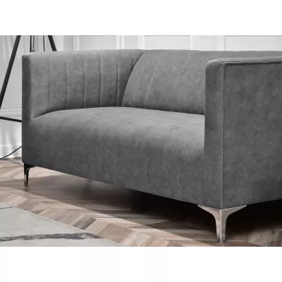 Zweisitzer-Sofa ALANZO – grau/chrom