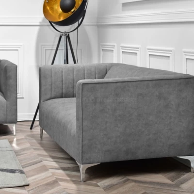 Zweisitzer-Sofa ALANZO – grau/chrom