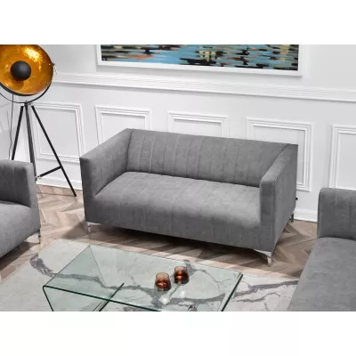Zweisitzer-Sofa ALANZO – grau/chrom