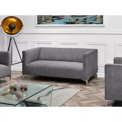 Zweisitzer-Sofa ALANZO – grau/chrom