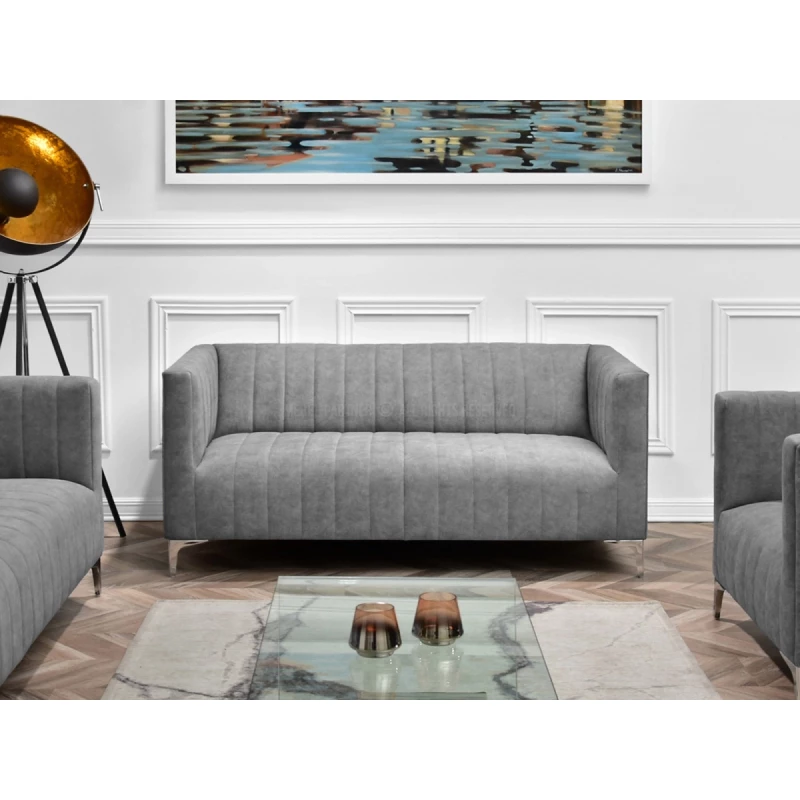 Zweisitzer-Sofa ALANZO – grau/chrom