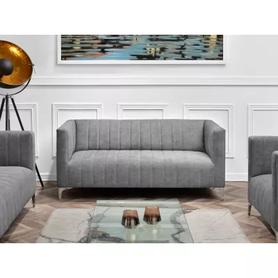 Zweisitzer-Sofa ALANZO – grau/chrom