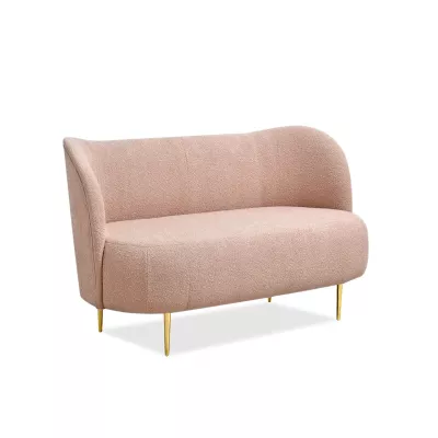 Zweisitzer-Sofa TOLA – Puderrosa/Gold