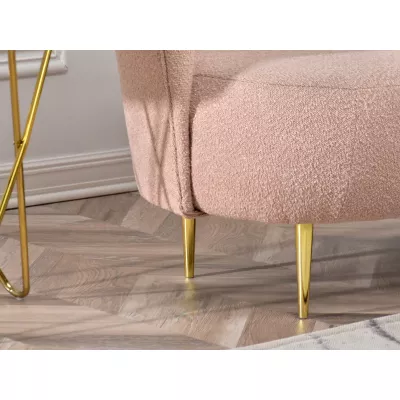 Zweisitzer-Sofa TOLA – Puderrosa/Gold