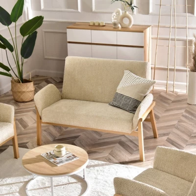 Zweisitzer EMERY – beige/eiche