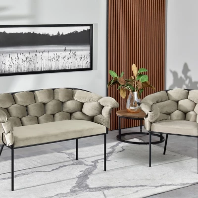 Designer-Sessel BARTOL – Sand/Schwarz