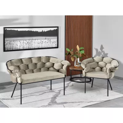Designer-Sessel BARTOL – Sand/Schwarz