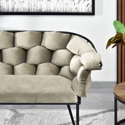 Designer-Sessel BARTOL – Sand/Schwarz