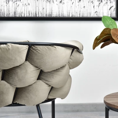 Designer-Sessel BARTOL – Sand/Schwarz