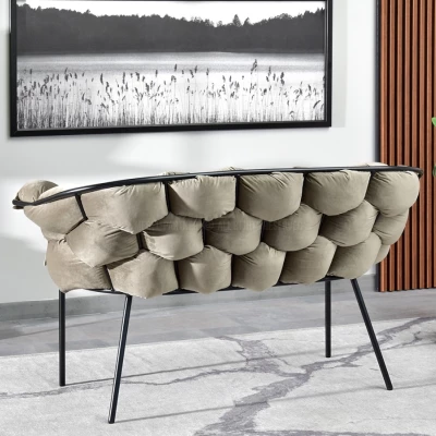 Designer-Sessel BARTOL – Sand/Schwarz