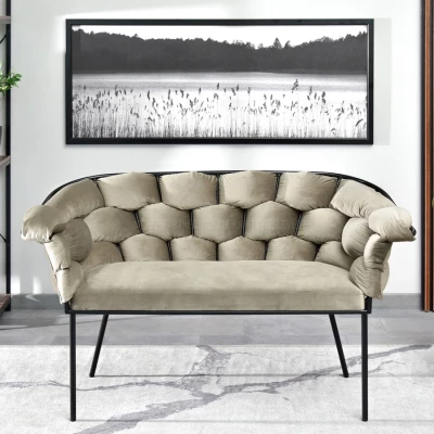 Designer-Sessel BARTOL – Sand/Schwarz
