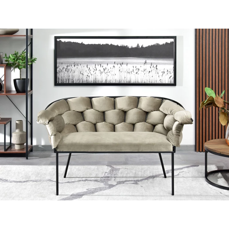 Designer-Sessel BARTOL – Sand/Schwarz