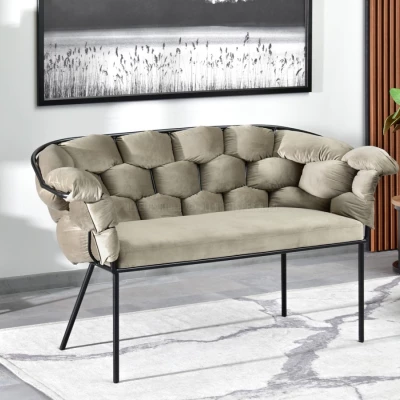 Designer-Sessel BARTOL – Sand/Schwarz