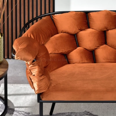 Designer-Sessel BARTOL – Kupfer/Schwarz