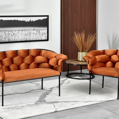 Designer-Sessel BARTOL – Kupfer/Schwarz