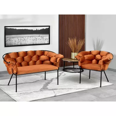 Designer-Sessel BARTOL – Kupfer/Schwarz