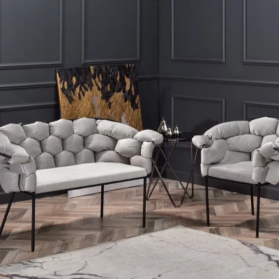 Designer-Sessel BARTOL – Grau/Schwarz