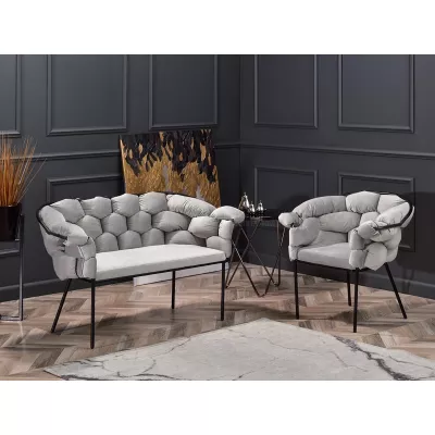 Designer-Sessel BARTOL – Grau/Schwarz