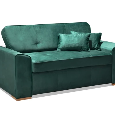 Zweisitzer-Sofa BENILDO – Smaragdgrün/Buche