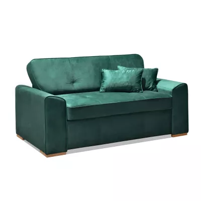 Zweisitzer-Sofa BENILDO – Smaragdgrün/Buche
