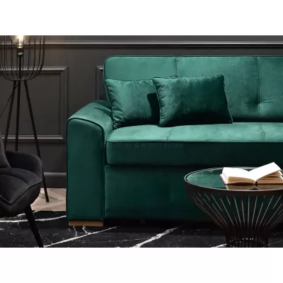 Zweisitzer-Sofa BENILDO – Smaragdgrün/Buche