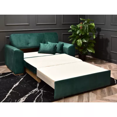 Zweisitzer-Sofa BENILDO – Smaragdgrün/Buche