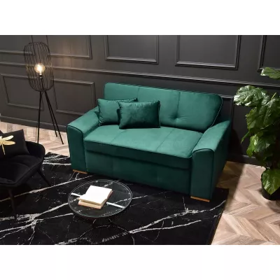 Zweisitzer-Sofa BENILDO – Smaragdgrün/Buche