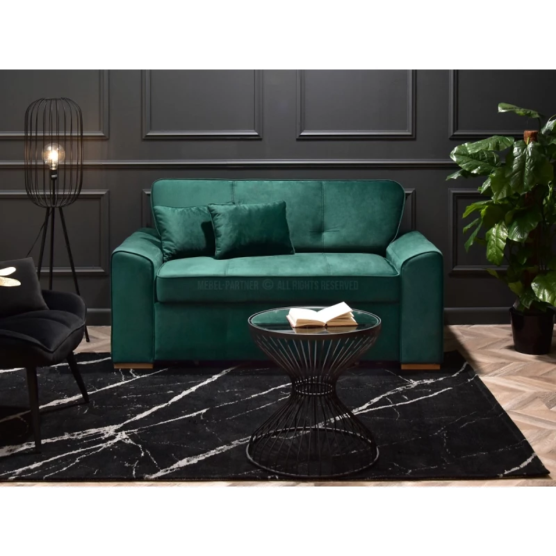 Zweisitzer-Sofa BENILDO – Smaragdgrün/Buche