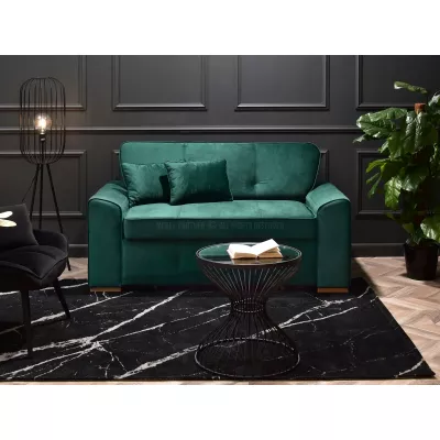 Zweisitzer-Sofa BENILDO – Smaragdgrün/Buche