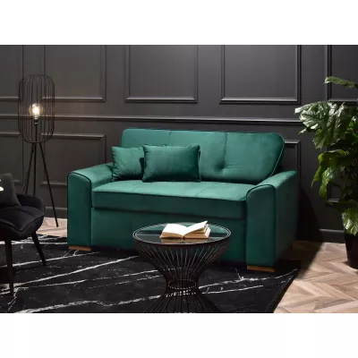 Zweisitzer-Sofa BENILDO – Smaragdgrün/Buche