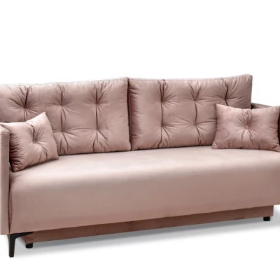 Sofa mit Stauraum NORGE - Puderrosa/Schwarz