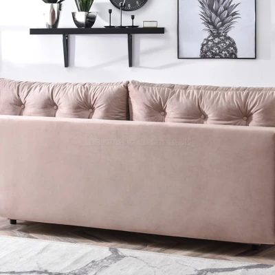 Sofa mit Stauraum NORGE - Puderrosa/Schwarz