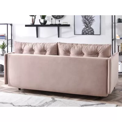 Sofa mit Stauraum NORGE - Puderrosa/Schwarz