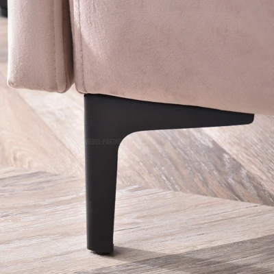 Sofa mit Stauraum NORGE - Puderrosa/Schwarz