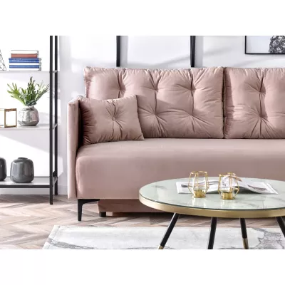 Sofa mit Stauraum NORGE - Puderrosa/Schwarz
