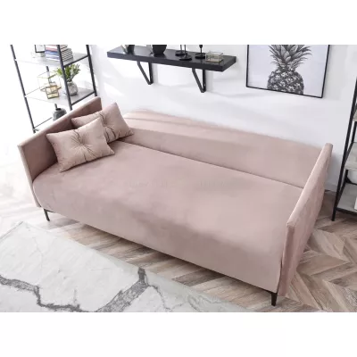 Sofa mit Stauraum NORGE - Puderrosa/Schwarz