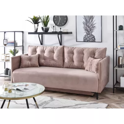 Sofa mit Stauraum NORGE - Puderrosa/Schwarz