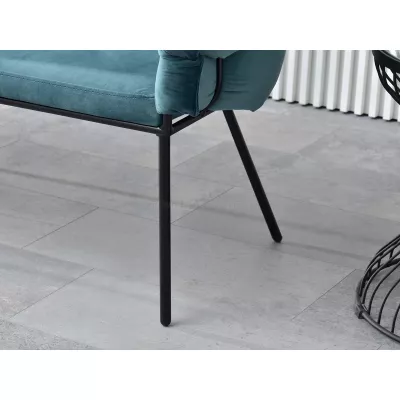 Designer-Sessel BARTOL – Türkis/Schwarz