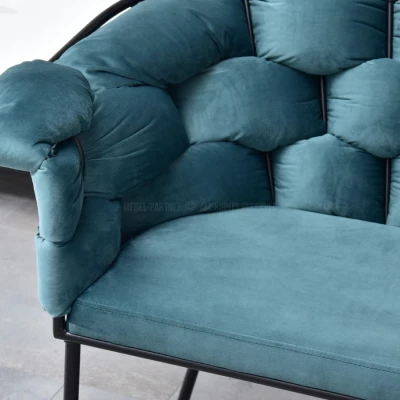 Designer-Sessel BARTOL – Türkis/Schwarz