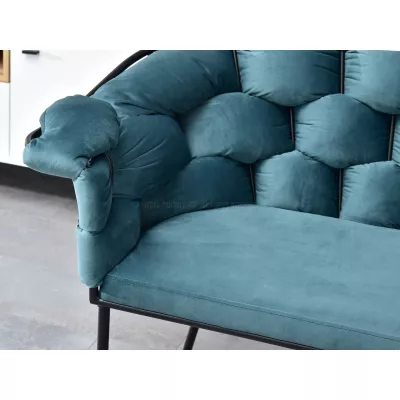 Designer-Sessel BARTOL – Türkis/Schwarz