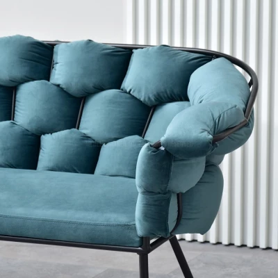 Designer-Sessel BARTOL – Türkis/Schwarz