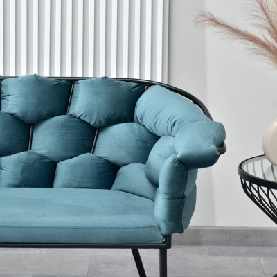 Designer-Sessel BARTOL – Türkis/Schwarz